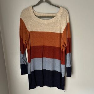 Maurices Cream and Orange Crew Neck Sweater